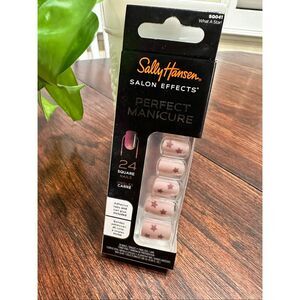Sally Hansen 24 Square Short Press on Nails With Glue Pink What a Star New
